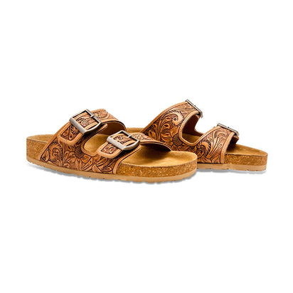 Custom Tooled Leather Birkenstock Sandals - Send in Your Shoes